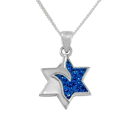 Carmella Star of David Peace Crystal Necklace -0