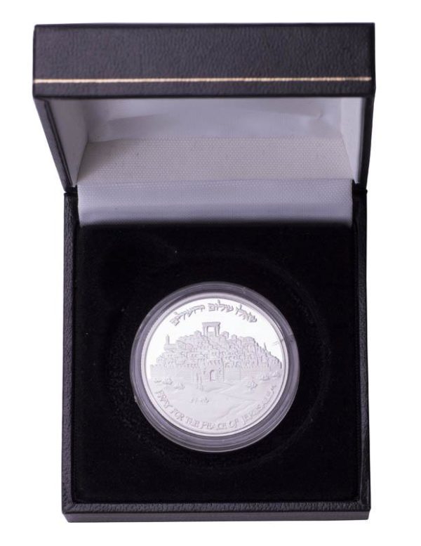 Jerusalem Peace Coin - 1/2 oz Silver with Stone Stand-2531