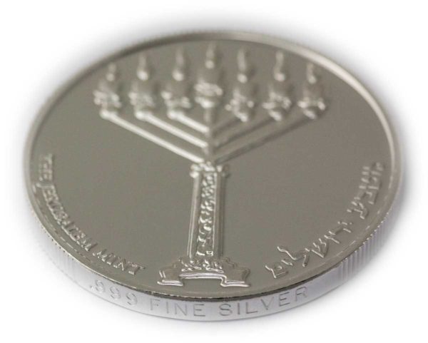 Maccabee Miracle Coin - 1 oz Silver with Stone Stand -2816